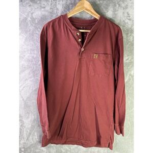 Buckhorn River Shirt Mens Large Henley Long Sleeve Country Casual Cowboy
